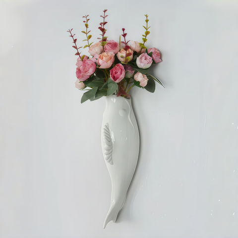 elegant goldfish wall vase with artistic charm