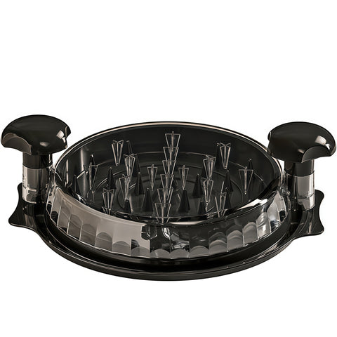 chicken shredder machine shredding cooked chicken during meal prep