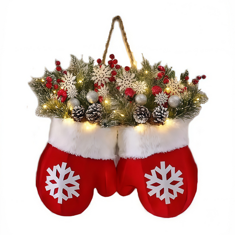 festive gloves wreath ornament adding holiday cheer