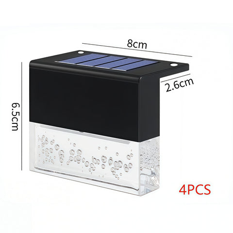 crystal amber solar step light glowing warmly outdoors from Gallery of Use