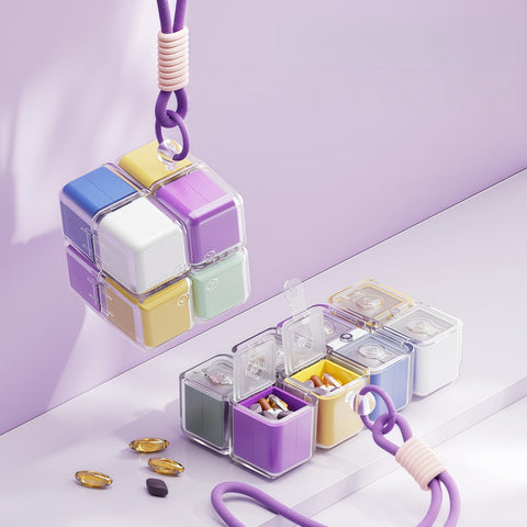Cube Pill Organizer Case