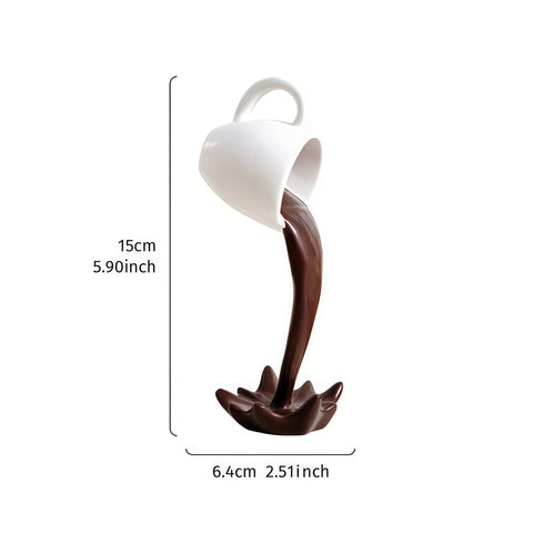 Floating Pouring Coffee Cup Sculpture