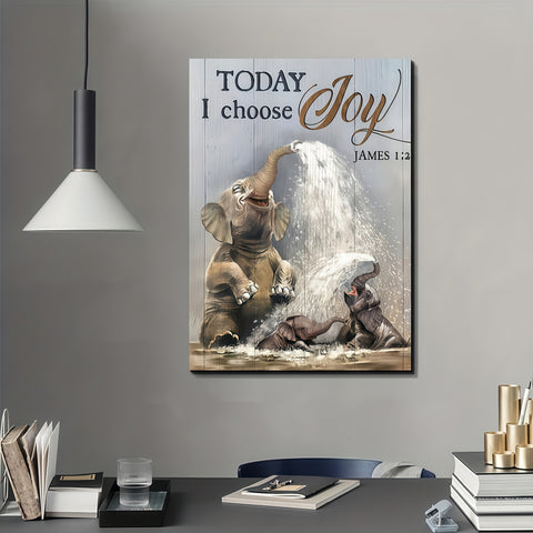 Funny Elephant Bathroom Canvas Wall Art