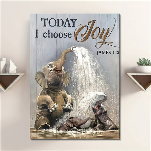 Funny Elephant Bathroom Canvas Wall Art