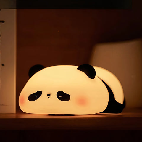 cute panda night light glowing softly