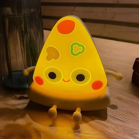 adorable pizza night light glowing warmly from Gallery of Use