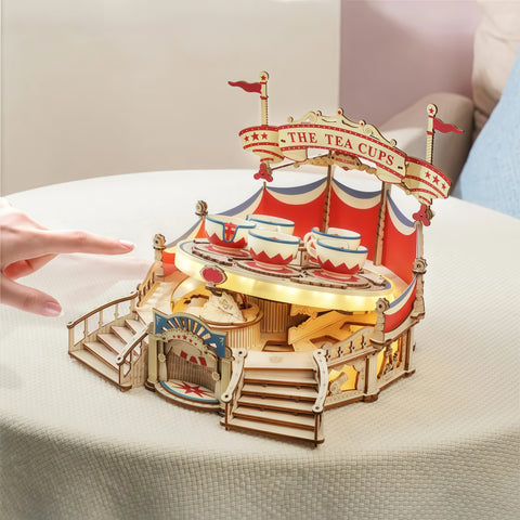 Teacup Ride DIY Music Box 3D Wooden Puzzle