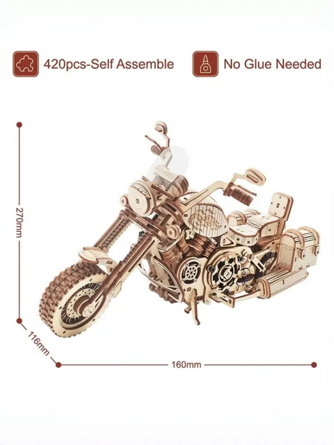 Robotime ROKR Cruiser Motorcycle 3D Wooden Puzzle