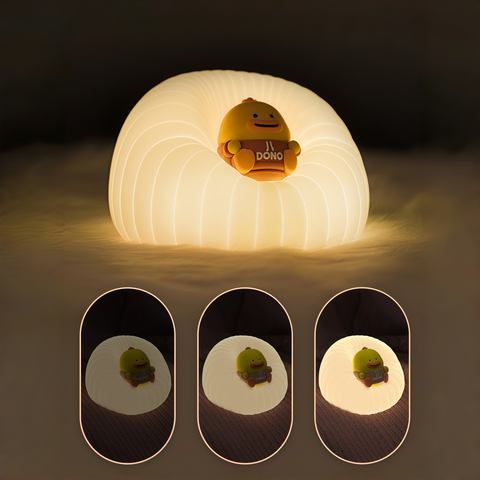 close-up of soft silicone texture on sofa-shaped tap night light