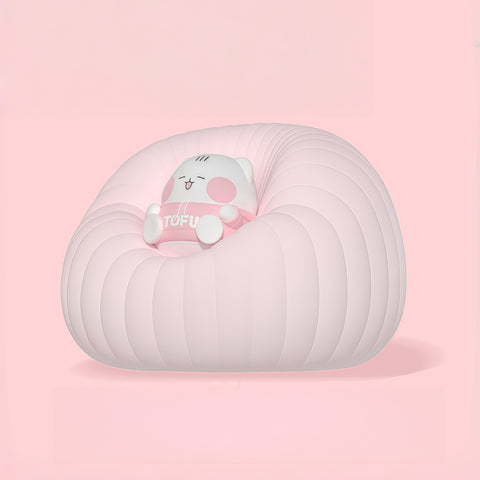 close-up of soft silicone texture on sofa-shaped tap night light