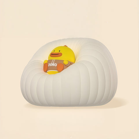 close-up of soft silicone texture on sofa-shaped tap night light