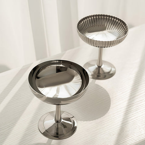 elegant stainless steel dessert cup set with clean modern look