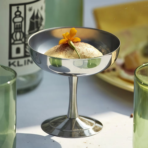 elegant stainless steel dessert cup set with clean modern look