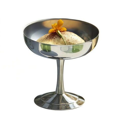 elegant stainless steel dessert cup set with clean modern look