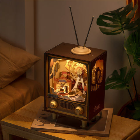 Sunset Amusement Park 3D Wooden Puzzle Music Box with Light