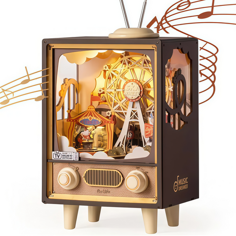 Sunset Amusement Park 3D Wooden Puzzle Music Box with Light