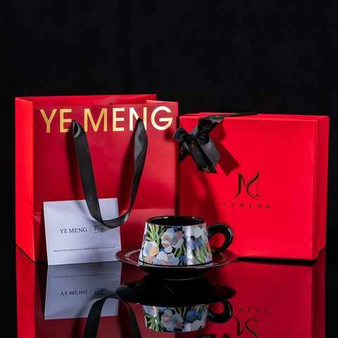 minimal iris ceramic cup & saucer on clean table from Gallery of Use